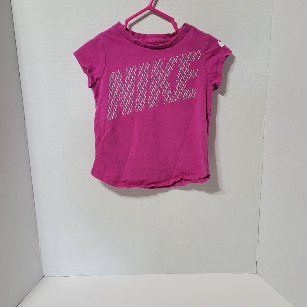 Nike Toddler Girls Pink Logo Tee Size 2T Athletic Cut